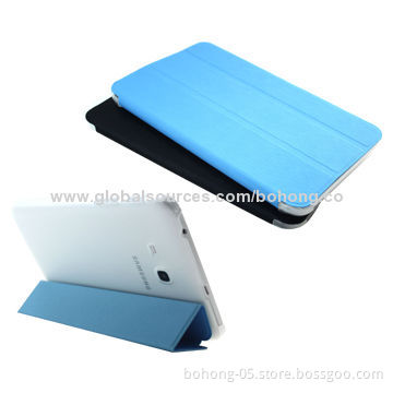 Toothpick PU + Transparent TPU Folio Cases for Samsung Galaxy T110, Different Colors Available